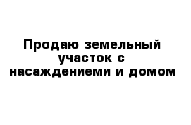 Продаю земельный участок с насаждениеми и домом 